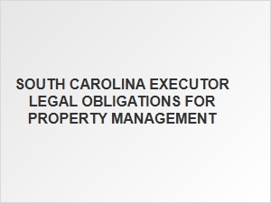 South Carolina Executor Property Management Duties