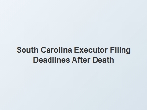 South Carolina Executor Filing Deadlines After Death