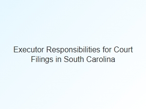 Executor Responsibilities for Court Filings in South Carolina
